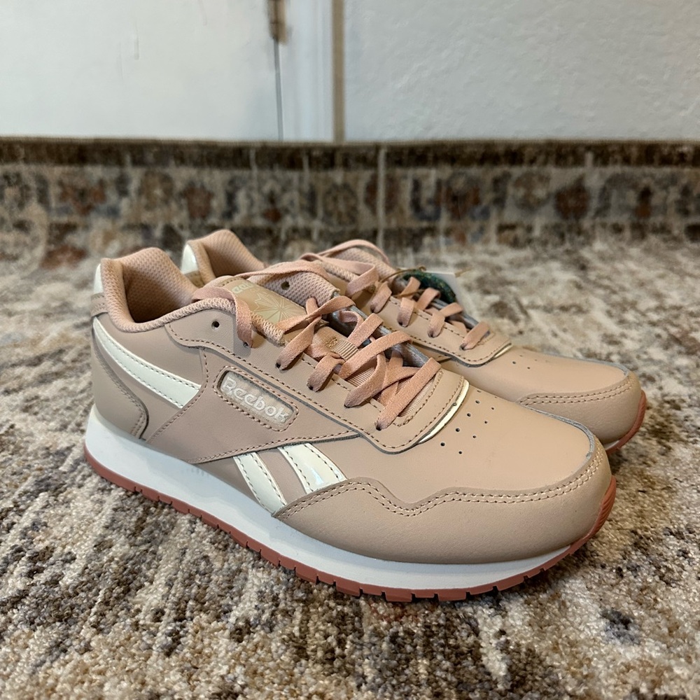 Reebok Light Beige and Pink Sneakers